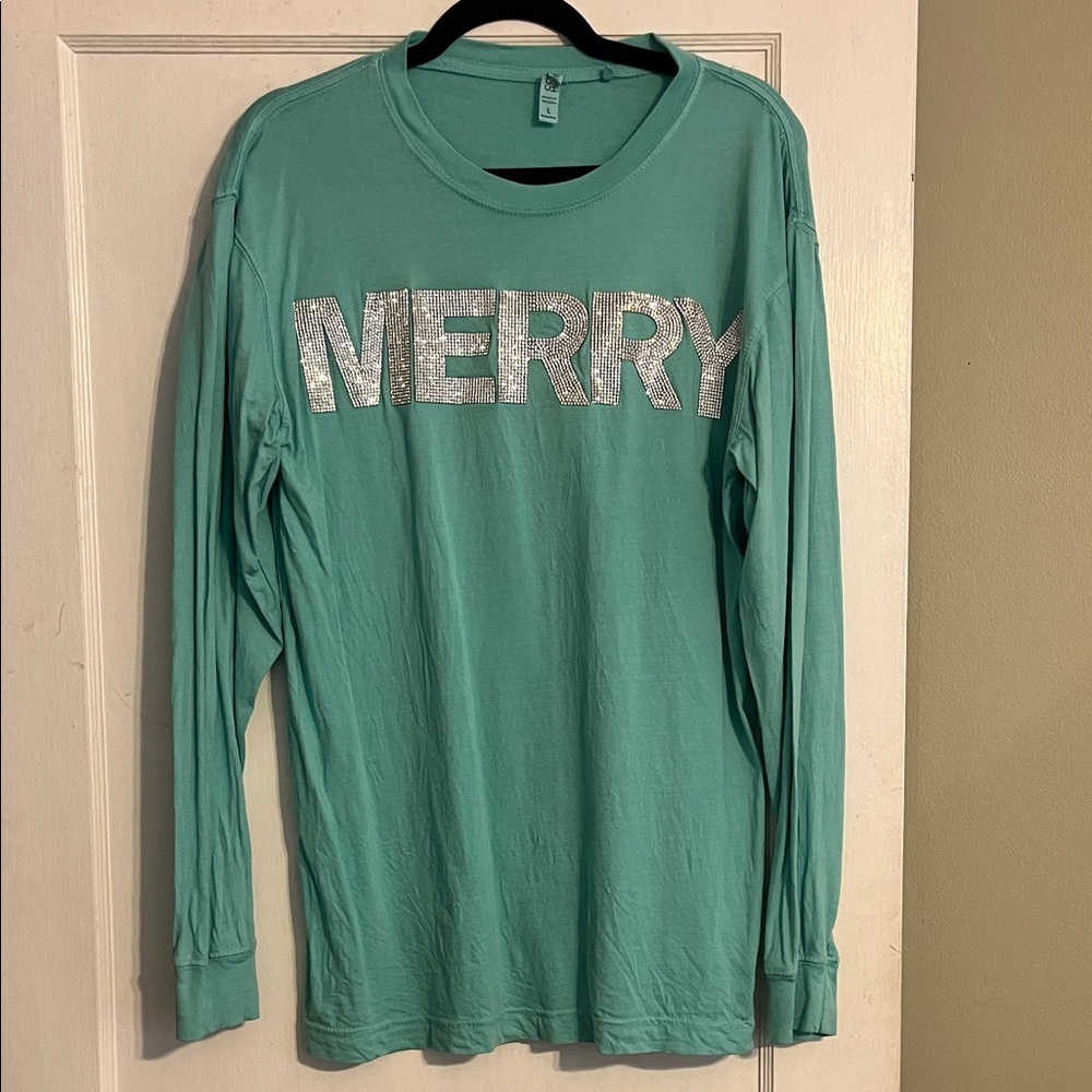 Merry Long Sleeve Tee - Green